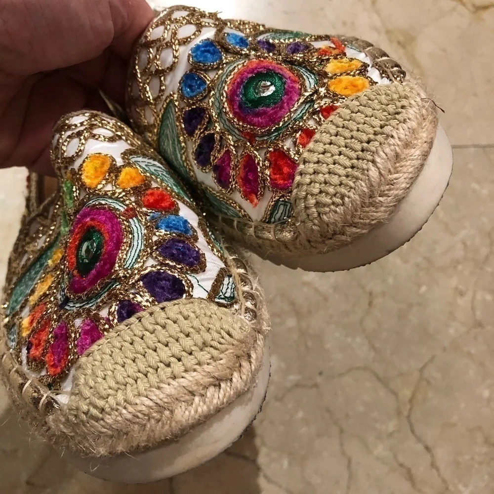 Patrizia By Spring Step Embroidered Espadrilles Size 38